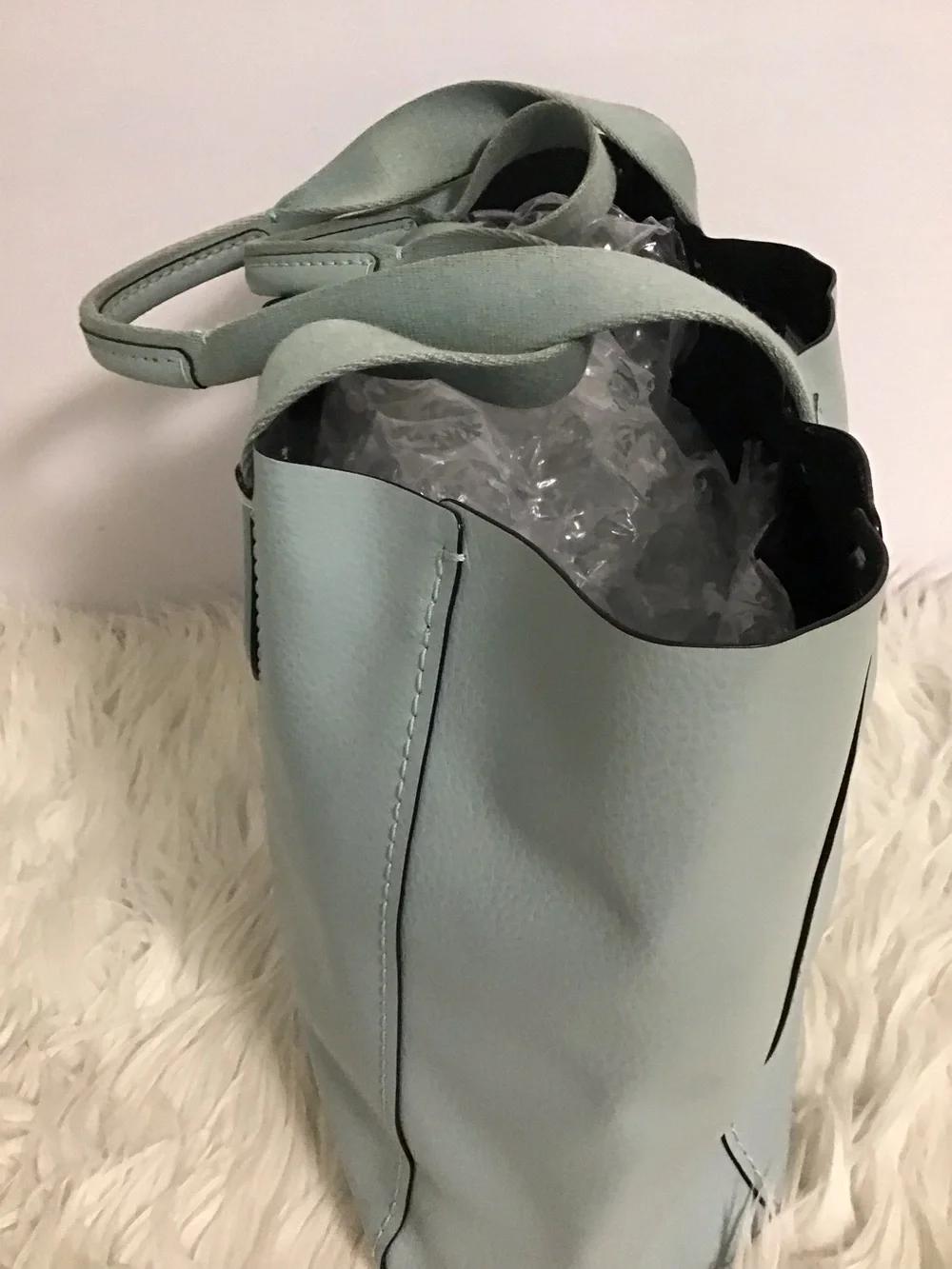 Coach Derby light blue leather tote bag please read